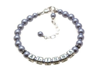 Girls Pearl Bracelet - Personalized Baby Bracelet - Toddler Jewelry for Girl - Baby Girl Bracelet - Keepsake Baby Gift - Little Girl Jewelry