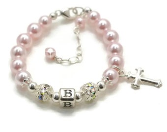 Baptism Gift - Baby Girl Christening Gifts - Personalized Baptism Bracelet - Keepsake Bracelet - Heirloom Bracelet - Gift for Baby Girl