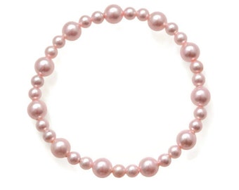 Pearl Toddler Bracelet Girl First Birthday Gift Jewelry Little Girl Elastic Bracelet Girls Pearl Bracelet Simple Pearl Baby Bracelet