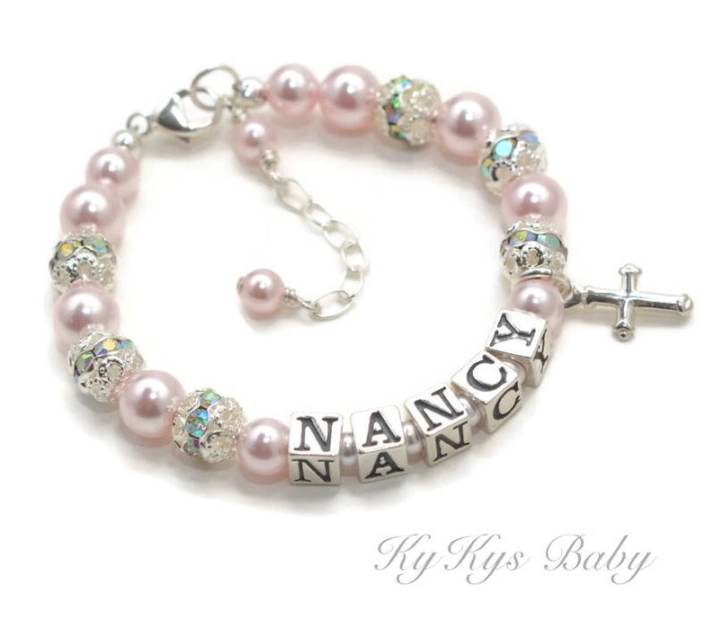 personalized baptism bracelet