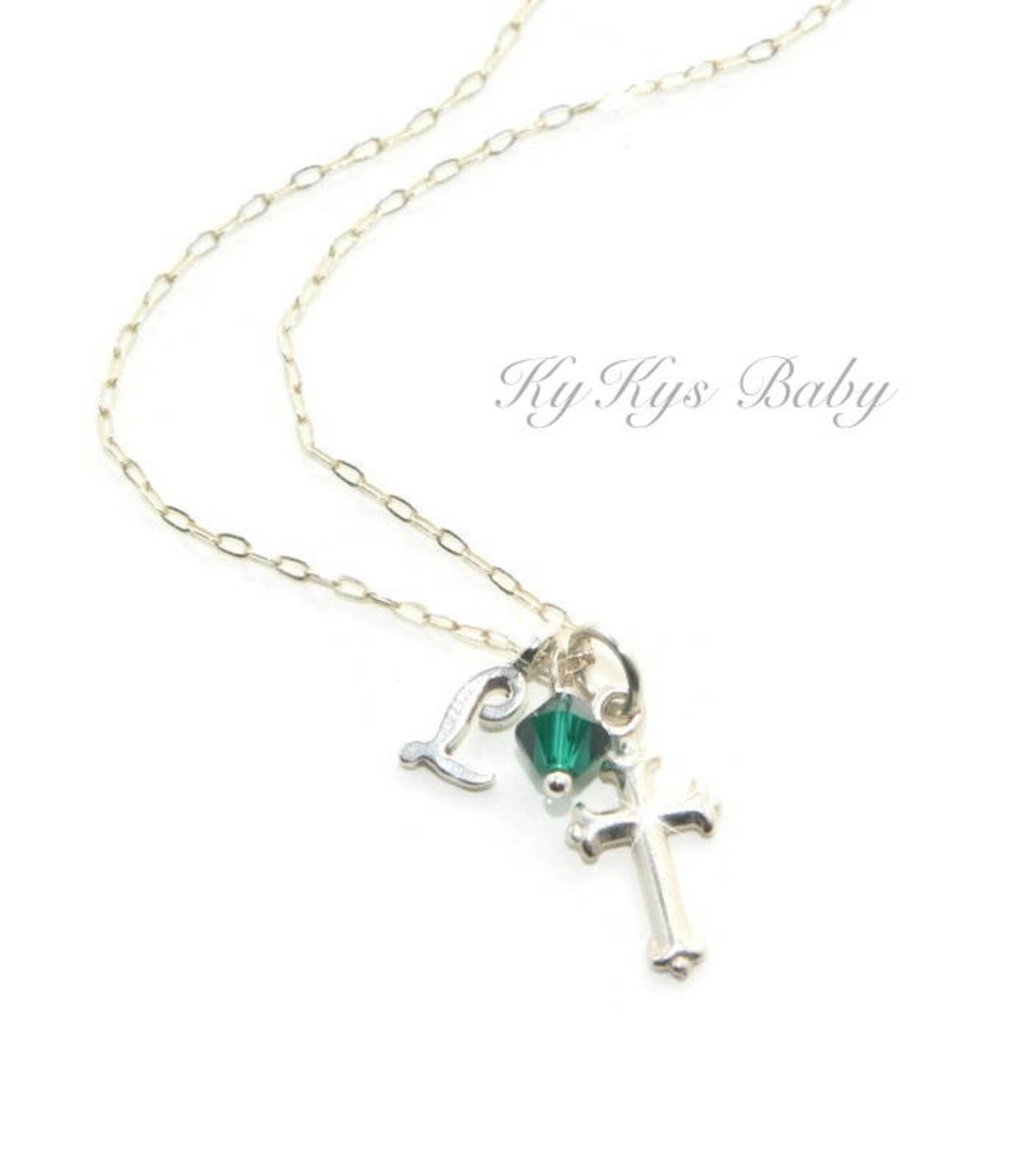 Baptism Necklace for Baby Girl Sterling Silver Cross Necklace Etsy