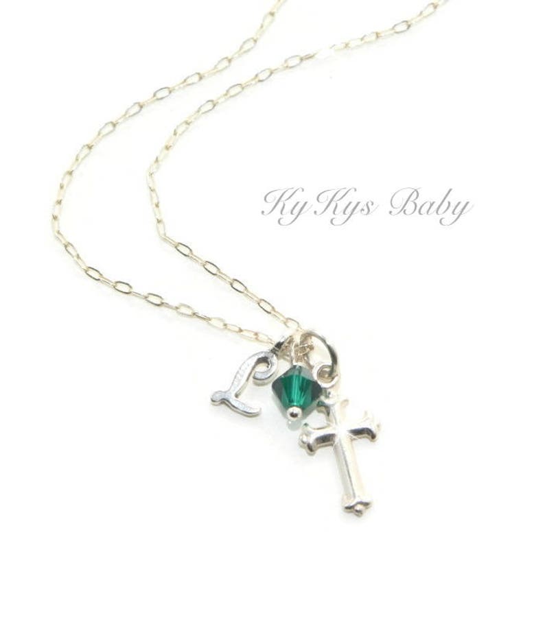 Baptism Necklace for Baby Girl Sterling Silver Cross Necklace Etsy