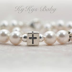 Baby Boy Baptism Gift Baptism Bracelet Cross Bracelet for Boy Baby Boy Keepsake Gift Baby Boy Bracelet FREE Gift Box Sterling Silver image 2