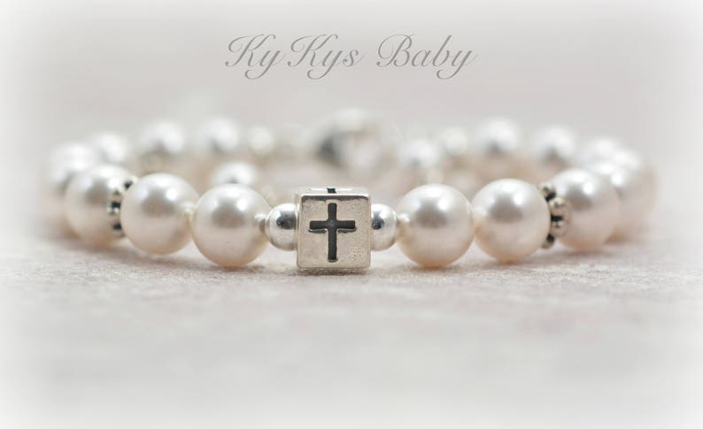 Baby Boy Baptism Gift Baptism Bracelet Cross Bracelet for Boy Baby Boy Keepsake Gift Baby Boy Bracelet FREE Gift Box Sterling Silver image 2