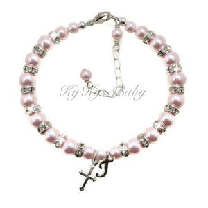 Christening Bracelet Baptism Bracelet Personalized Baby Bracelet Baby Girl Baptism Gift Christening Gifts FREE Gift Box Pearl Baby Bracelet