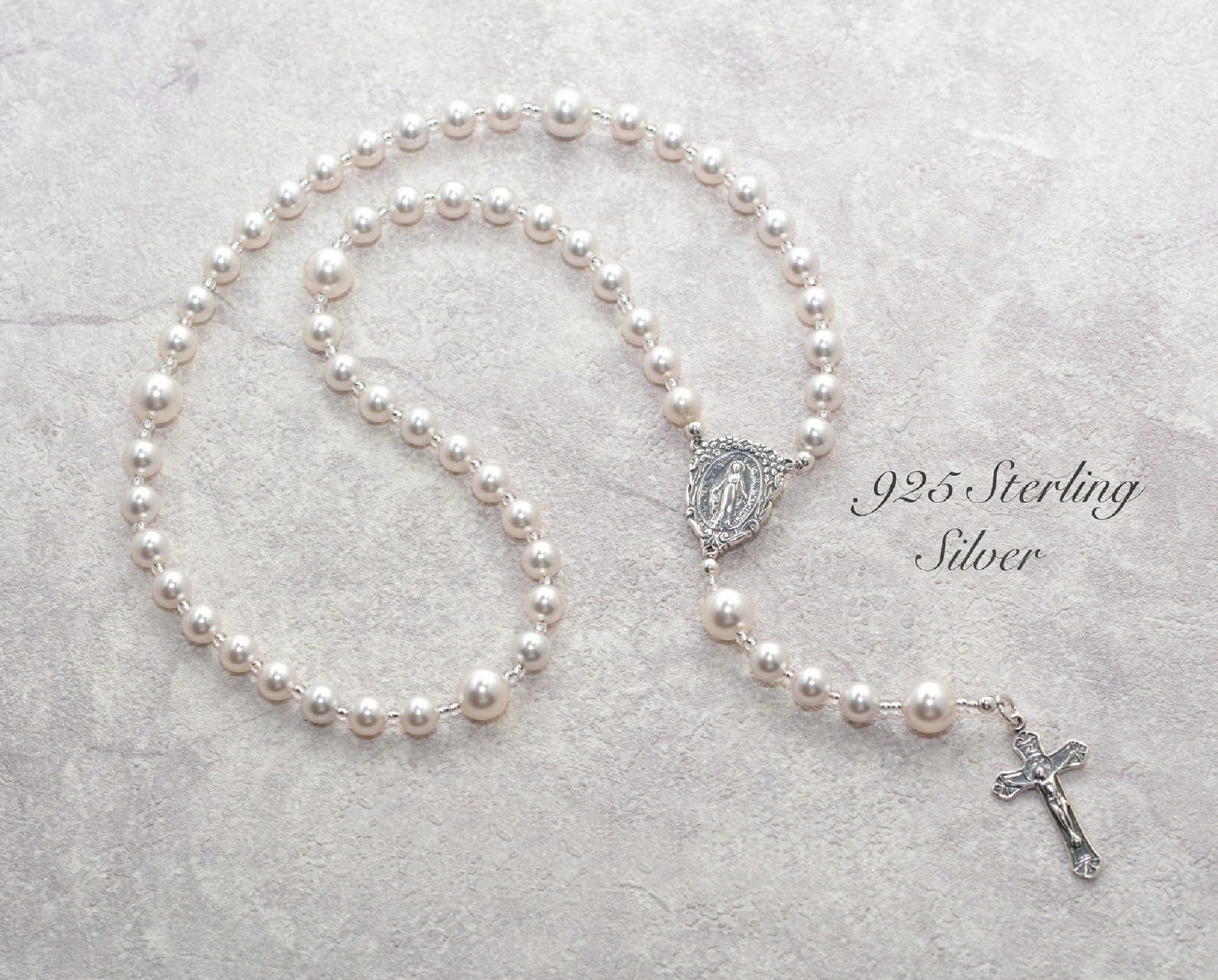 Baby Rosary Beads Baptism Rosary Baptism Gift Baby Boy Rosary Etsy