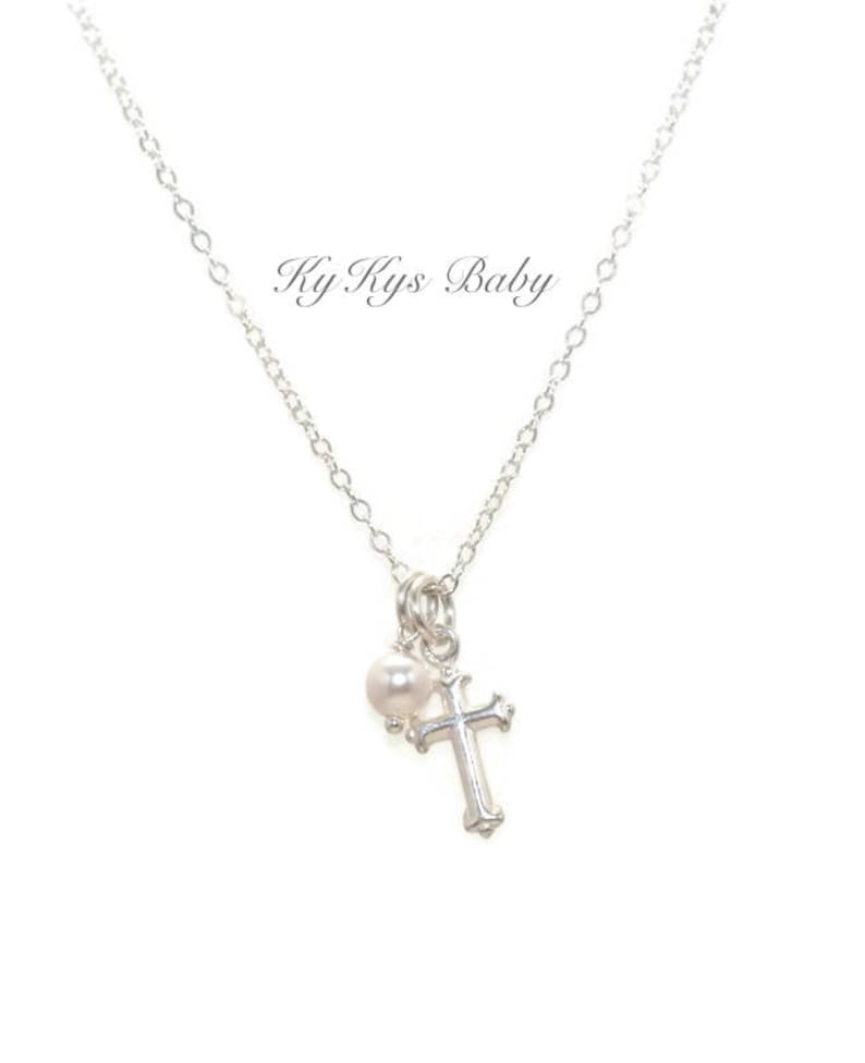 Baby Cross Necklace Baptism Gifts Baptism Jewelry Baby Etsy