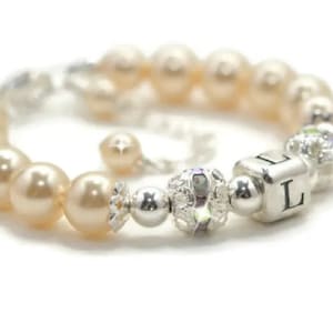 Baby Bracelet - Beaded Pearl Bracelet - Personalized Girl Bracelet - Little Girl Jewelry - Baptism Gift - Baby Keepsake Gift - FREE Gift Box