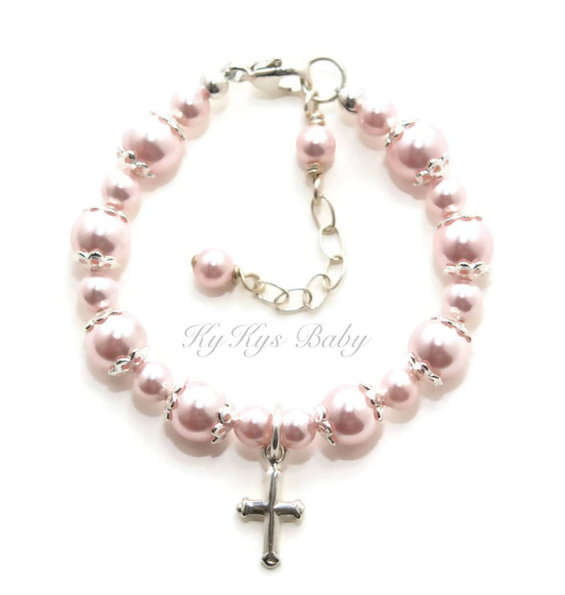 Baptism Bracelet Christening Bracelet Baby Girl Baptism Etsy