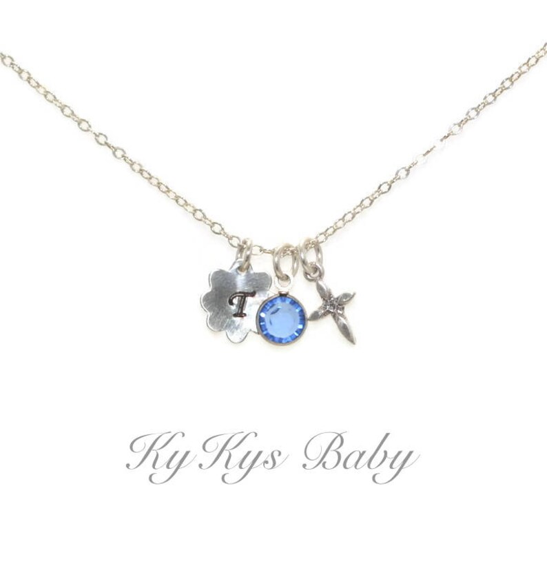 Baptism Necklace Sterling Silver Baby Girl Cross Necklace Etsy