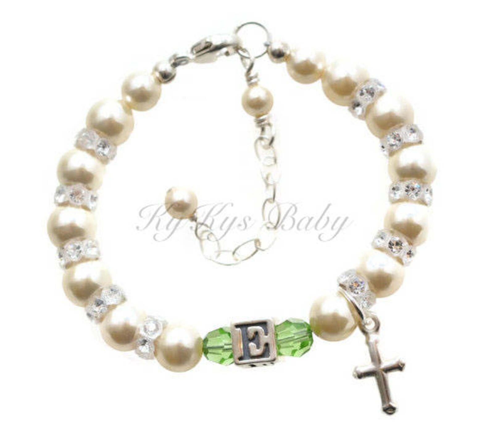 Baby Initial Bracelet Christening Bracelet Baptism Gift Etsy UK