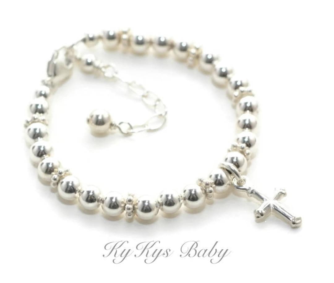 Baby Boy Baptism Gift Sterling Silver Baptism Bracelet for Boy Etsy