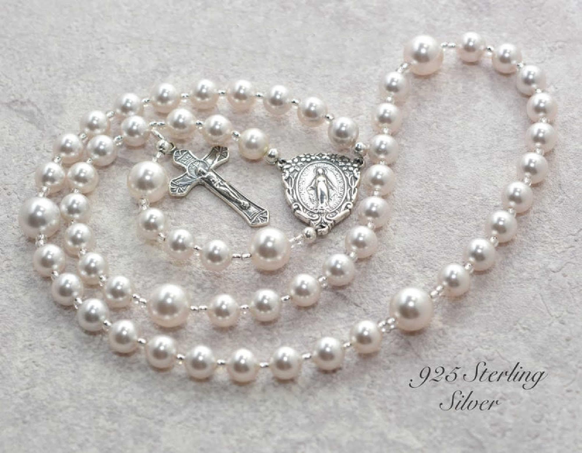 Baby Rosary Beads Baptism Rosary Baptism Gift Baby Boy Rosary Etsy