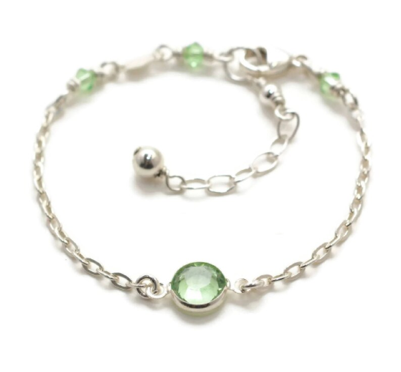 Girls Birthstone Bracelet Baby Bracelets Birthstone Baby Etsy