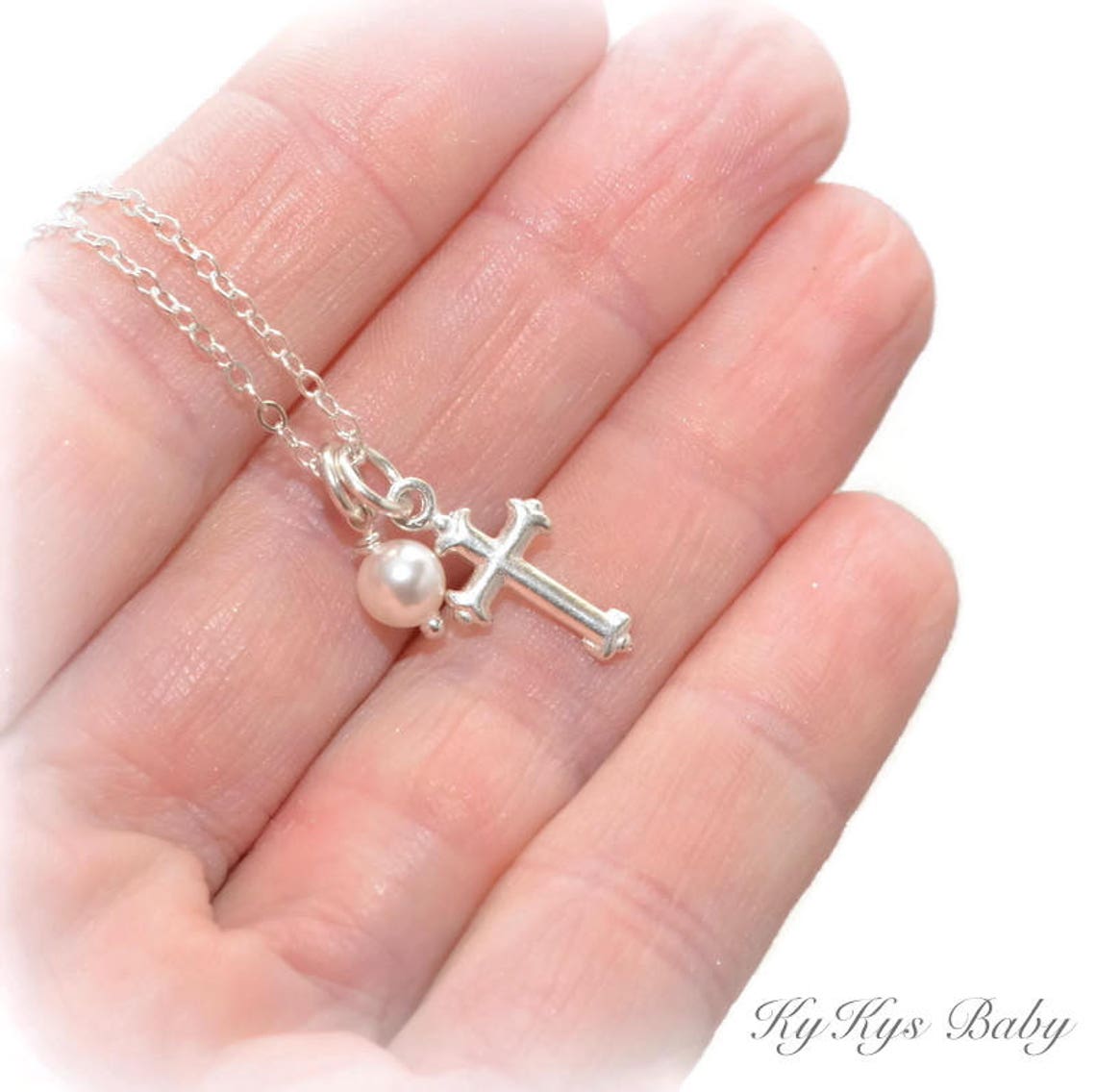 Baby Cross Necklace Baptism Gifts Baptism Jewelry Baby Etsy