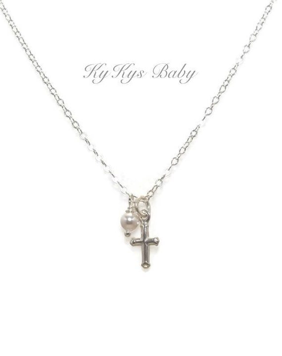 cross necklace for baby girl baptism