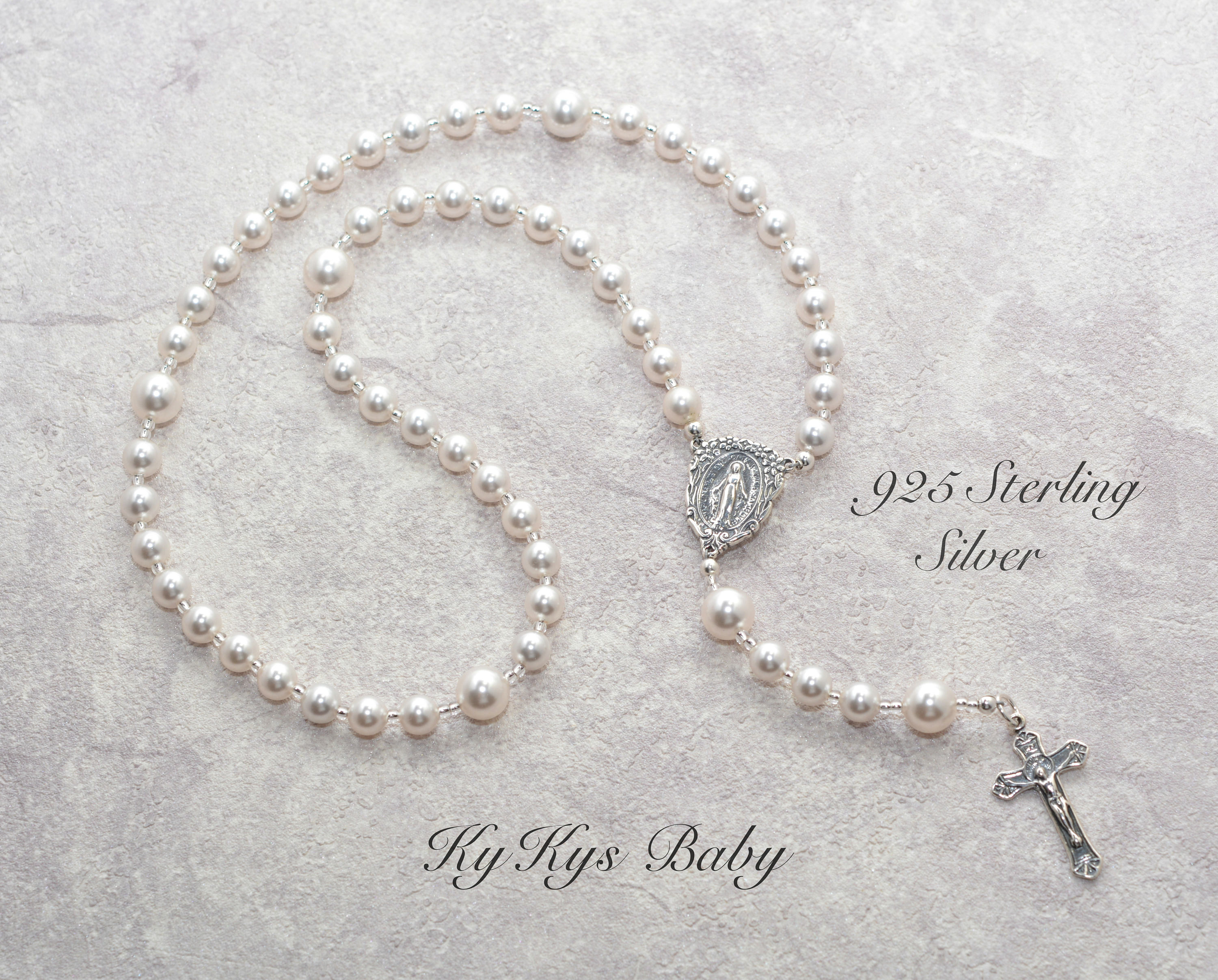 Baby Rosary Beads Baptism Rosary Baptism Gift Baby Boy Rosary Etsy
