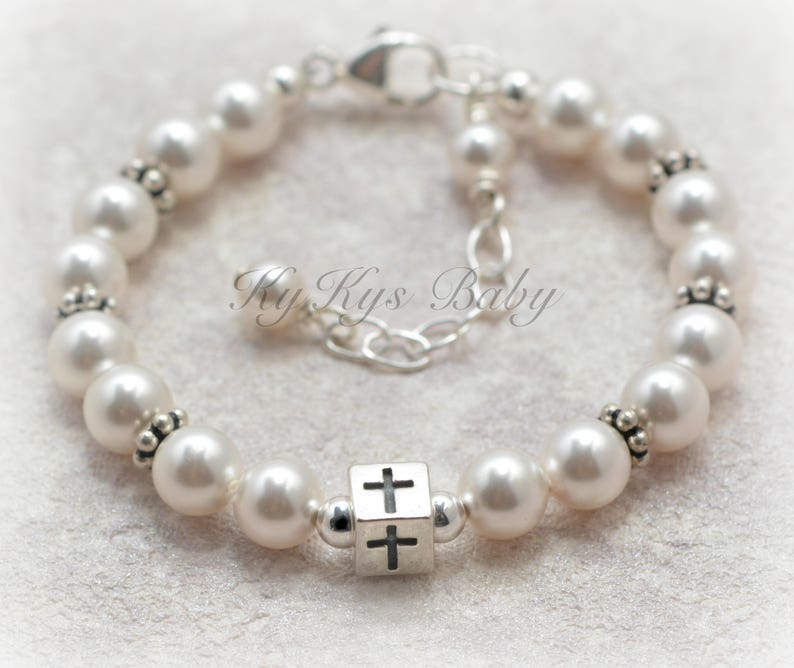 Baby Boy Baptism Gift Baptism Bracelet Cross Bracelet for Boy Baby Boy Keepsake Gift Baby Boy Bracelet FREE Gift Box Sterling Silver image 4