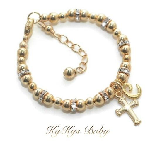 gold baptism bracelet