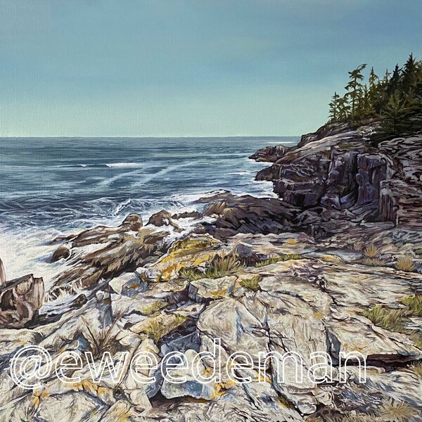 Maine Coast Painting Etsy