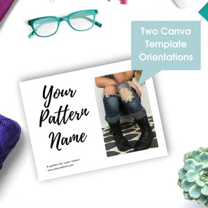 Canva Crochet Pattern Template - Canva Knit Pattern Template - Horizontal and Vertical Pattern Templates