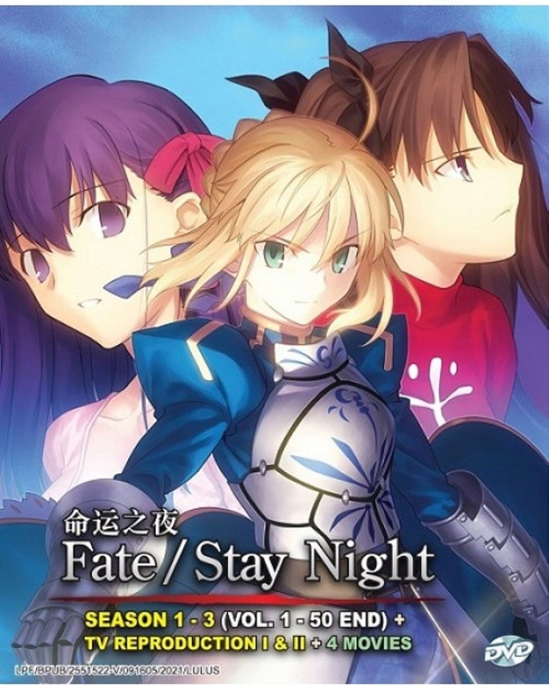 Dvd Fate Stay Night Seasons 1 3 Unlimited Blade Works 4 Etsy