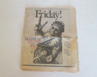 Vintage 1990 Cleveland Plain Dealer Friday! Newspaper Grateful Dead Deadhead Cover Article Deadheads The Dead Cleveland Coliseum Live Show
