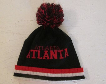 Atlanta Falcons Winter Pom Pom Beanie, Red Black White Acrylic