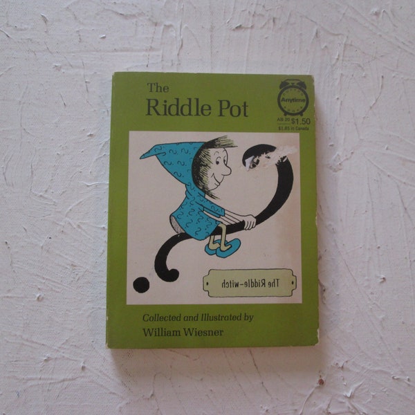 vintage 1973 The Riddle Pot Collecté et illustré par William Wiesner Kid’s Riddle Book 1970s Livres pour enfants Énigmes Blagues Dessins animés Fun