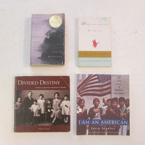 Four World War II Japanese American Internment Books Snow Falling On Cedars When The Emperor Was Divine Divided Destiny I Am An American USA