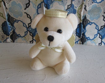 Oso de peluche ángel con alas y gorro, 16,5 cm (6,5 pulgadas) - Muñeco de novedad