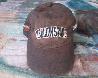 Vintage Yellowstone National Park Hat Yellowstone Staff Baseball Cap American Bison Buffalo Yellowstone Employee Uniform Hat Montana Wyoming