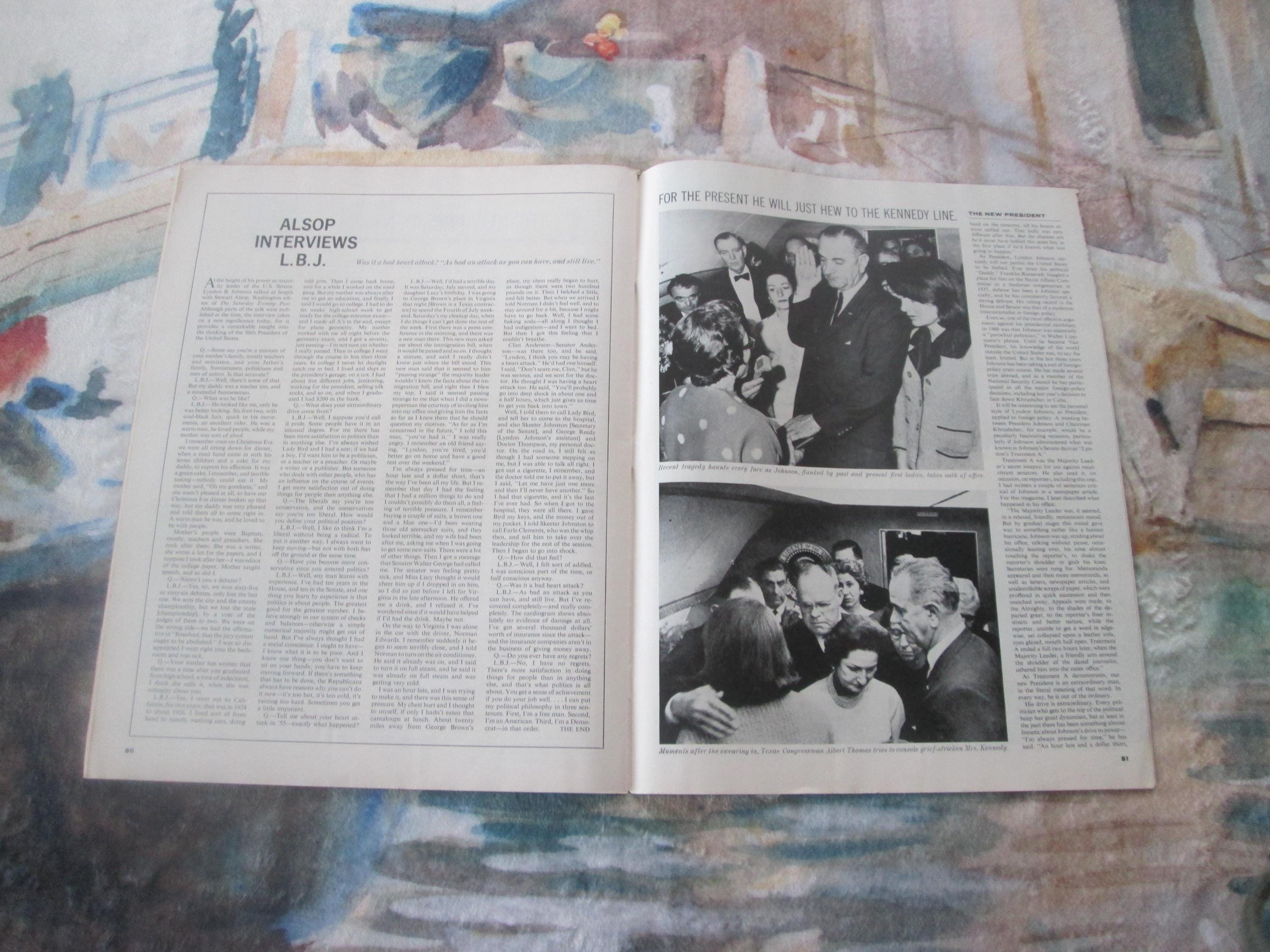 Vintage 1963 Saturday Evening Post JFK Assassination, President