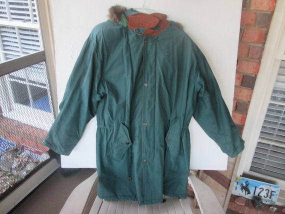 Green parka with faux fur hood hot sale