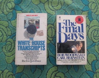 Pair of Vintage Richard Nixon Watergate Books The Final Days by Bob Woodward & Carl Bernstein And The White House Transcripts Complete Uncut
