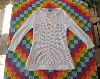 Eddie Bauer-sweater dames doorschijnend mesh, klein, zomer strandkleed