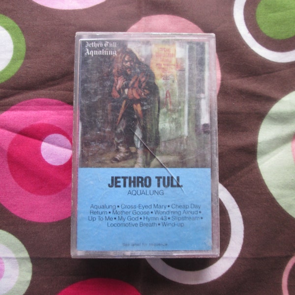 Vintage 1980s Jethro Tull Aqualung Audio Cassette Tape Chrysalis FVT 41044 1971 British Prog Rock Concept Album Ian Anderson UK Flute Rock