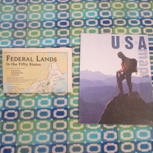 Paar Vintage USA Karten National Geographic Bundesländer in den fünfzig Staaten und US Außenamt USA Karte amerikanische Geschichte Geographie