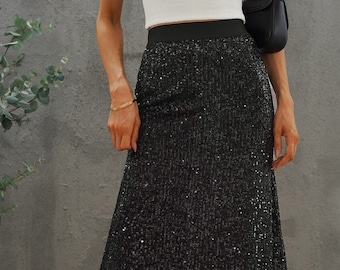 sequin skirt etsy