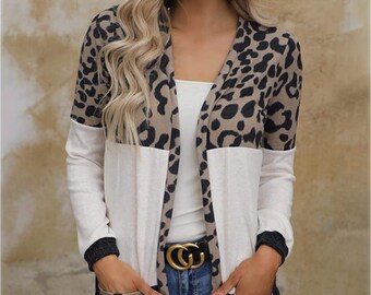 leopard sweater coat