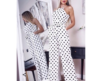 Polka Dot Jumpsuit Etsy