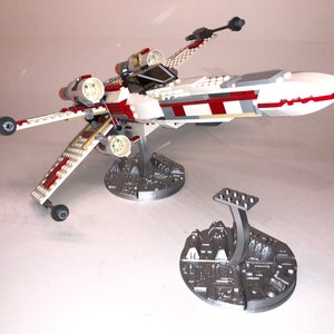 3D printed Star Wars Lego X-Wing, Tie Fighter, Imperial Shuttle, Base Stand Death Star.  Stand Only