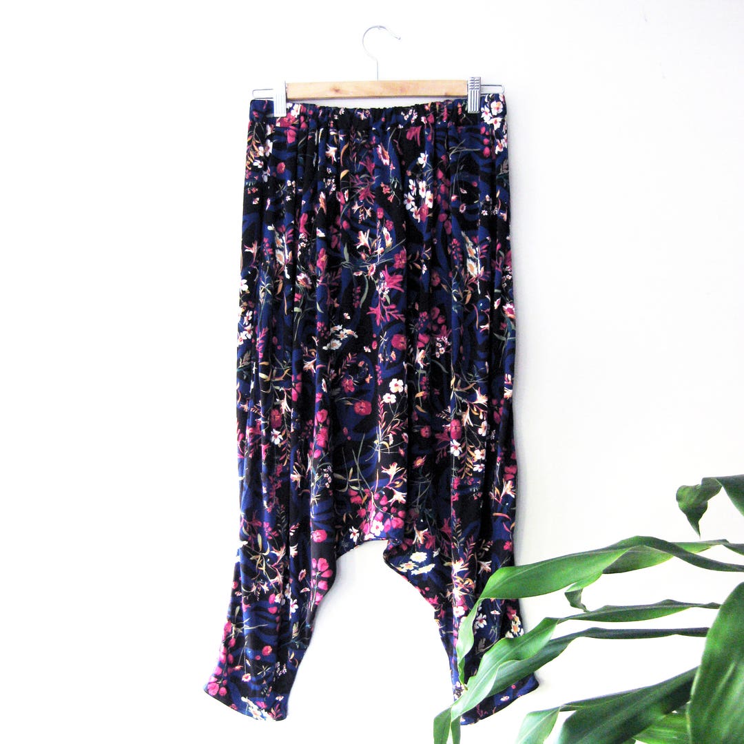 Summer Wide Pants, Floral Harem Pants, Wide Leg Pants, Baggy Pants ...