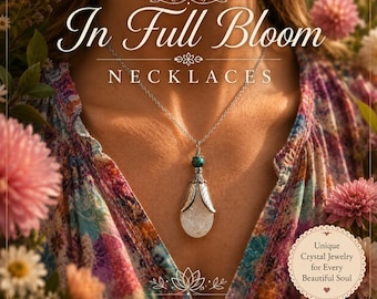 Crystal Flower Necklace "In Full Bloom" Stainless Steel Necklace/Healing/Natural Crystal/Metaphysical/Clear Quartz/Rose Quartz/Gift For Her