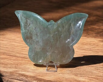 Butterfly Natural Green Fluorite & Golden Healer Chunky Trinket Dish/Bowl With Assorted Crystals, High Quality - Transformation - Rebirth