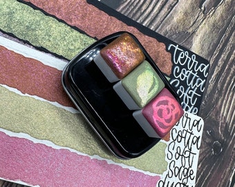 Terra Rosa Collection Color Set 2ml Half Pan Size Handmade Watercolor Hydracolour Artist Paint Palette