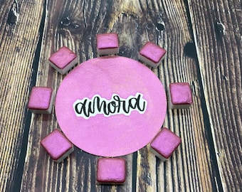 Amora Transparent Pink Handmade watercolor