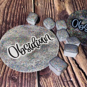 Obsidian Super Chunky Micro Flake Holographic Handmade watercolor image 5