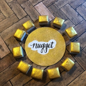 Nugget Gold Shimmer Metallic Handmade Watercolor image 5