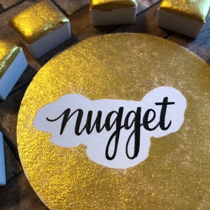 Nugget Gold Shimmer Metallic Handmade Watercolor image 8